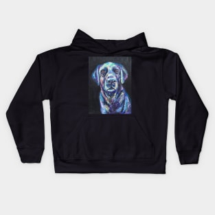 Colourful Black Labrador Kids Hoodie